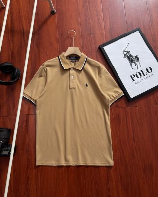 Ralph Lauren Contrast Stripe Cotton Piqué Polo Shirt
