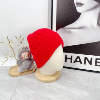 Ralph Lauren Hat Vivid Red Navy Pony Cable Knit Beanie