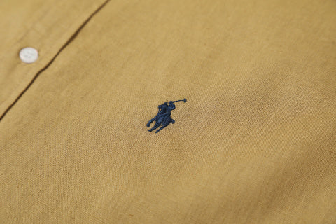 Ralph Lauren Shirt Linen Short Sleeve Classic Button Down Shirt